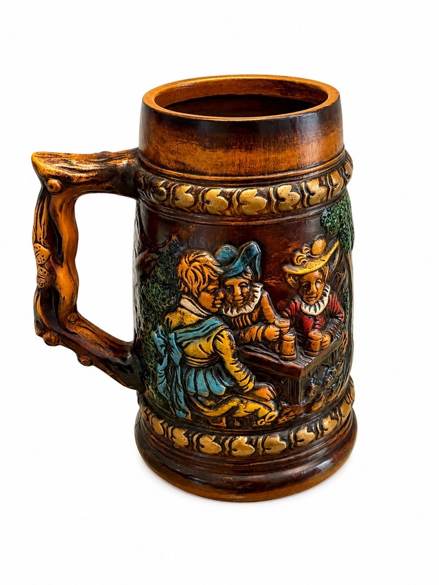Vintage Rustic Relief Beer Stein Mug