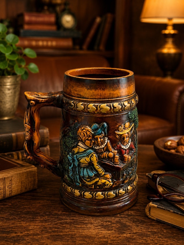 Vintage Rustic Relief Beer Stein Mug - photo 2