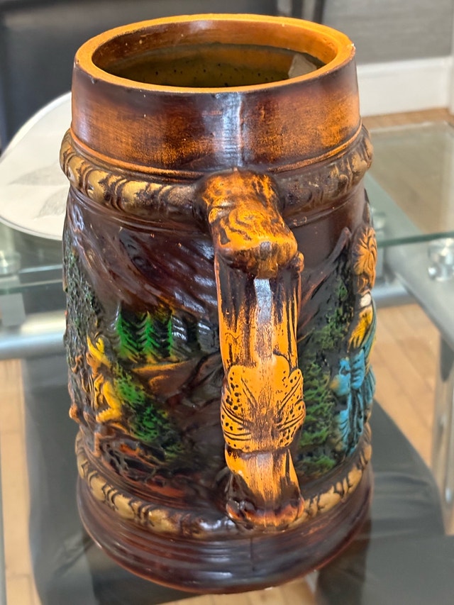 Vintage Rustic Relief Beer Stein Mug - photo 4