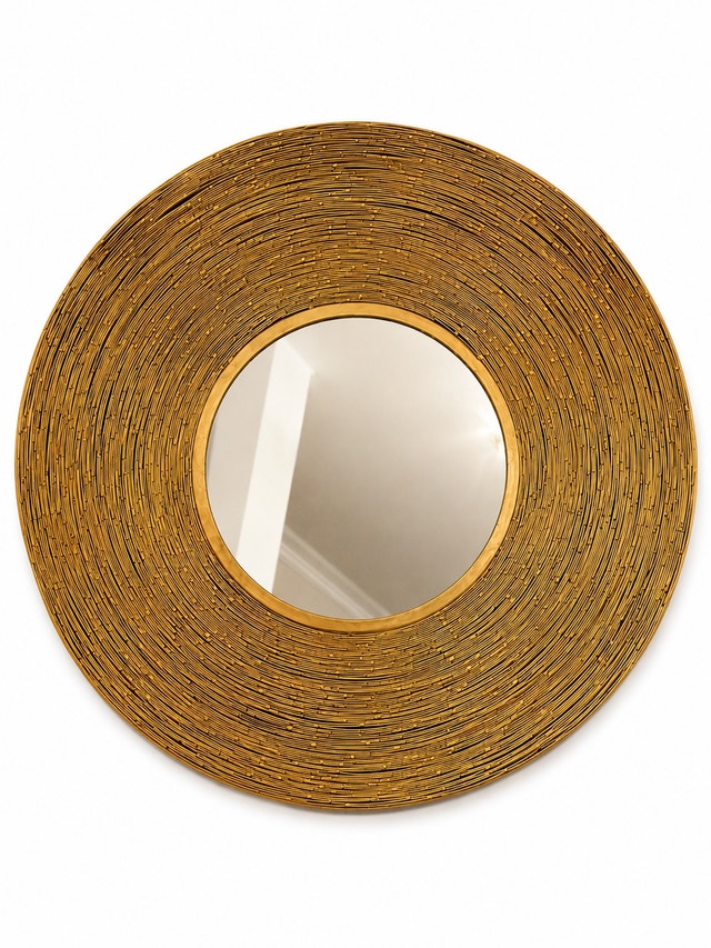 24x24 Vintage Gold Sunburst Wall Mirror