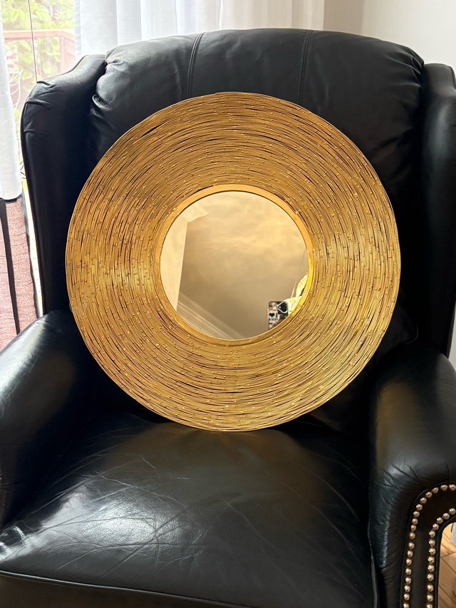 24x24 Vintage Gold Sunburst Wall Mirror - photo 3