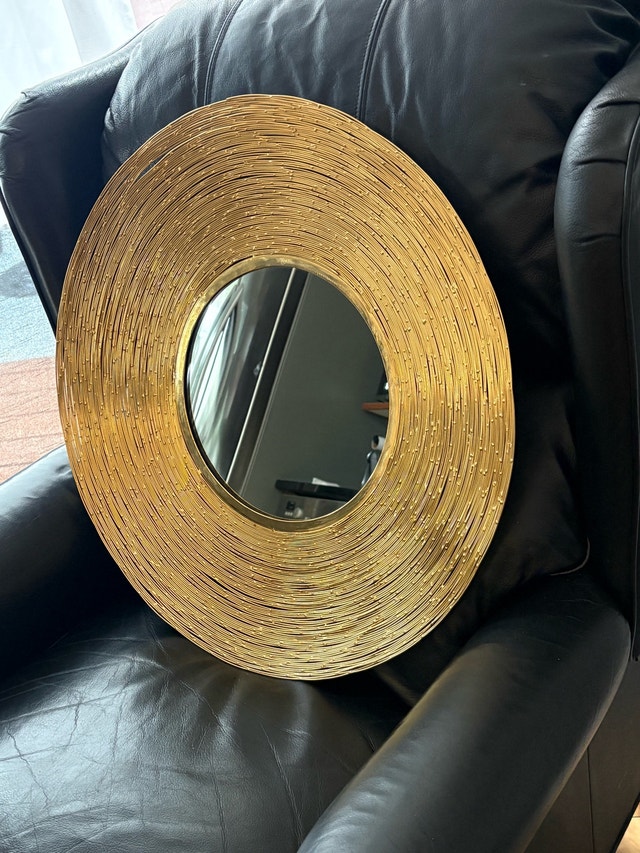 24x24 Vintage Gold Sunburst Wall Mirror - photo 4