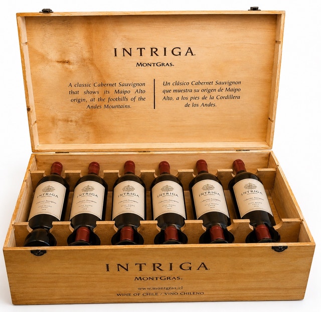 Intriga Wooden Wine Crate Storage Box - photo 2