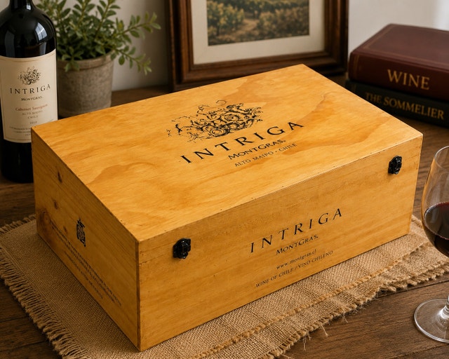 Intriga Wooden Wine Crate Storage Box - photo 3
