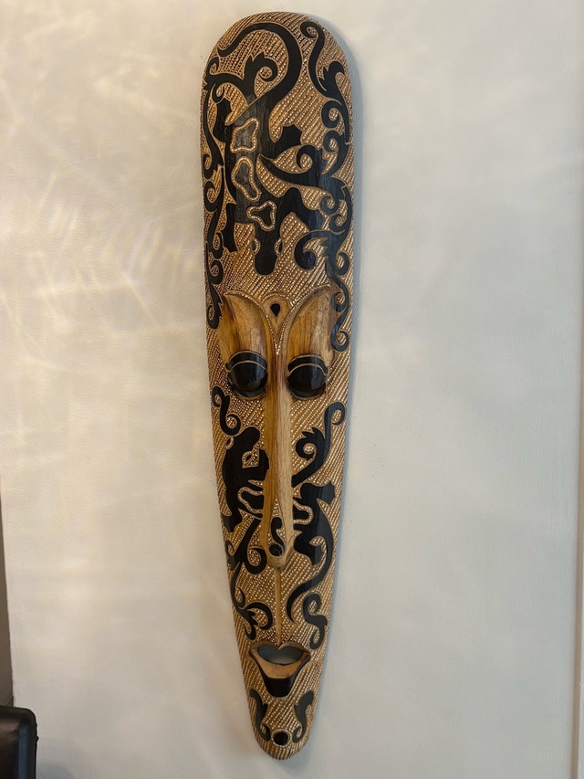 Hand-Carved Tribal Wall Mask – Wooden Statement Decor Piece - photo 3