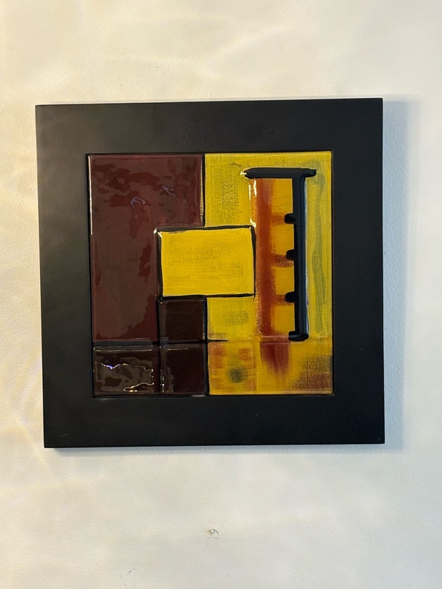 Mid-Century Modern Abstract Ceramic Wall Art Duo - photo 3