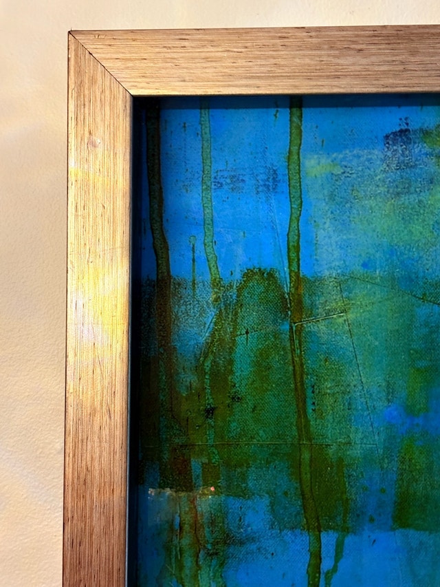 Modern Framed Abstract Wall Art – Blue & Earth Tones - photo 5