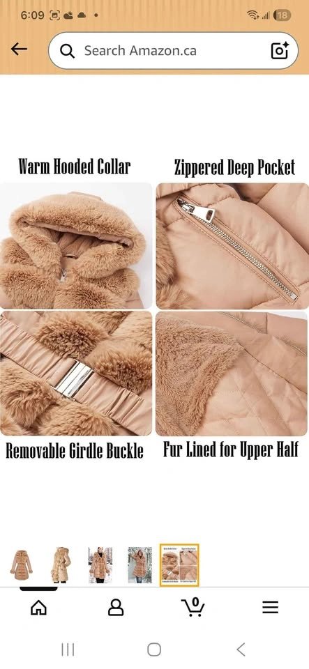 Winter Puffer Leather Coat with Fur Trim hooded - BNWT - photo 4