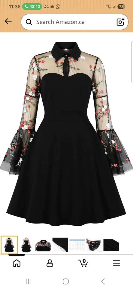 Black Embroidery mesh dress - photo 2