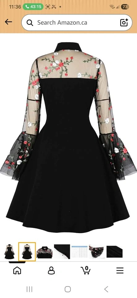 Black Embroidery mesh dress - photo 3