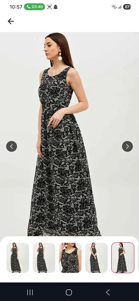 Black and white printed Maxi Dress