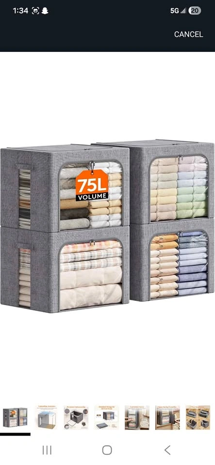 Storage Bins with Metal Frame