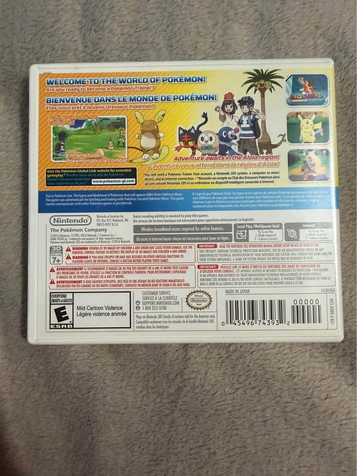 Pokemon Sun 3DS Game (with all inserts) - photo 2