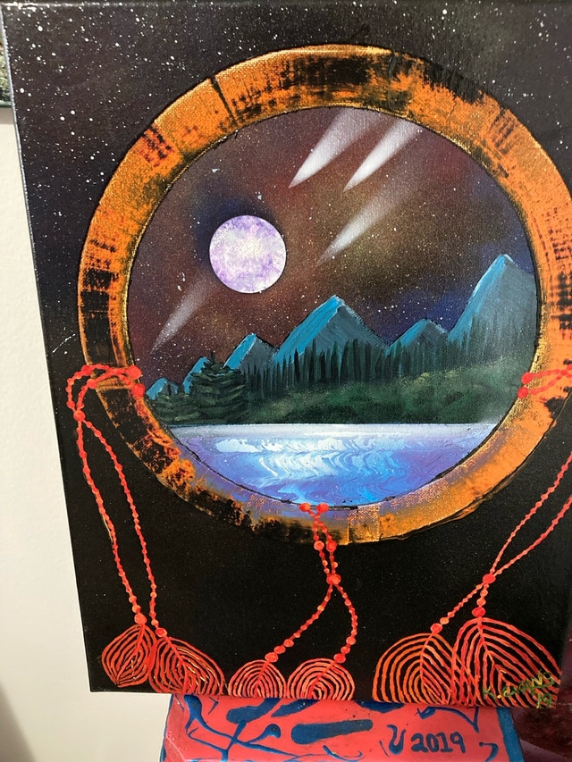 spray paint art on canvas