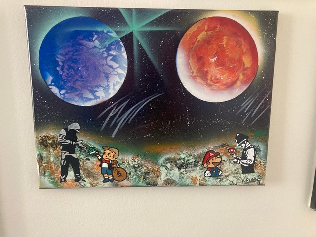 spray paint art on canvas - photo 5