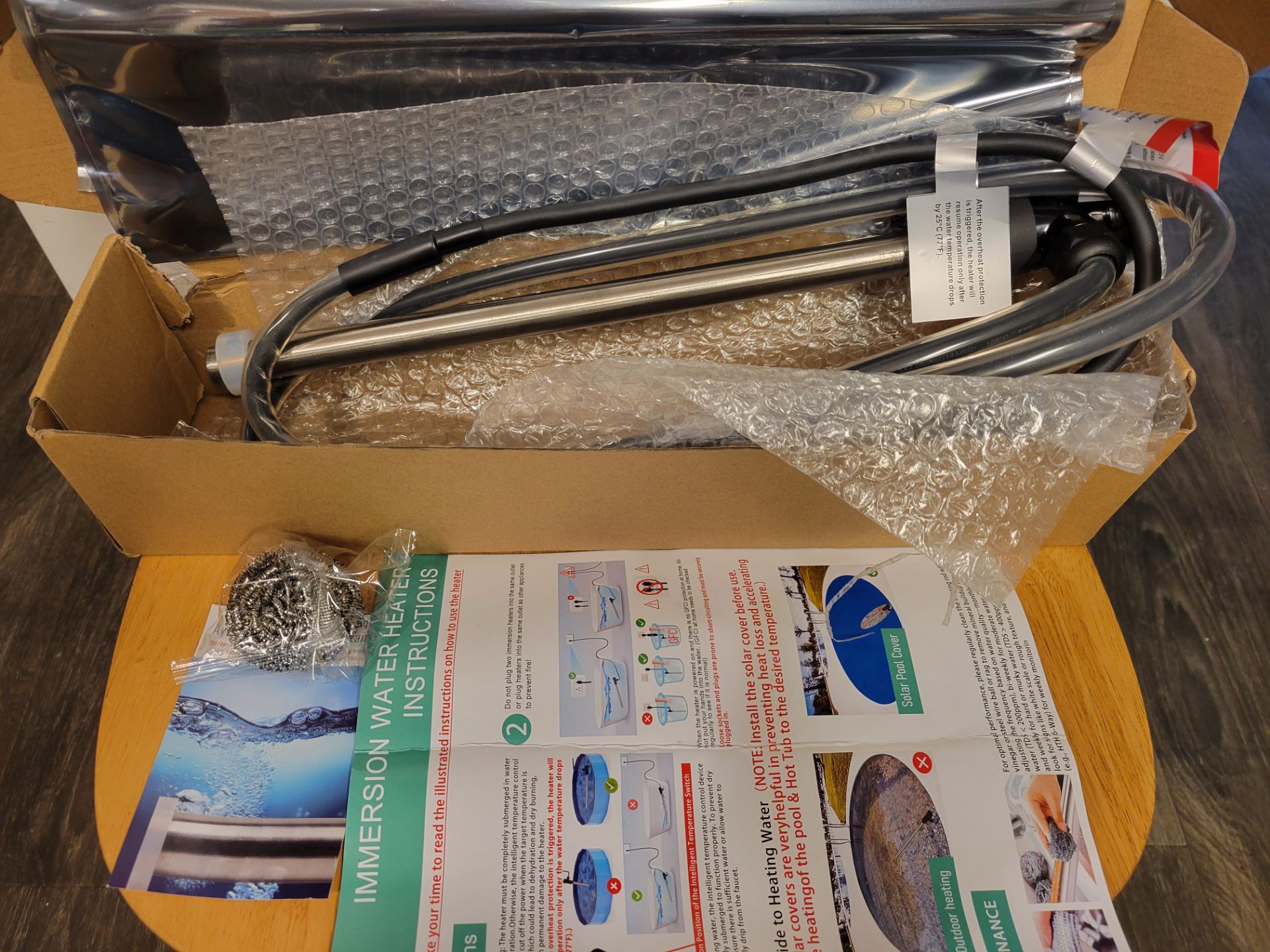 LINGLONGTEMP 2000W immersion rapid water heater for pools & tubs