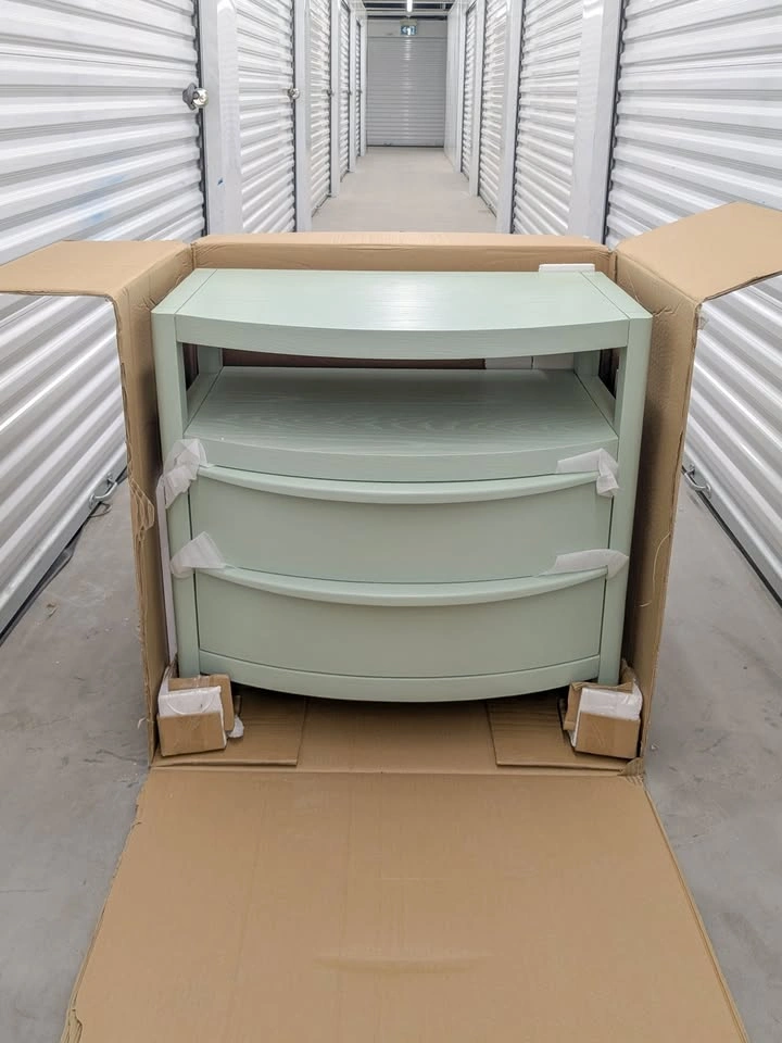Brand New Modern Curved Sage Green Nightstand – New in Box - photo 2