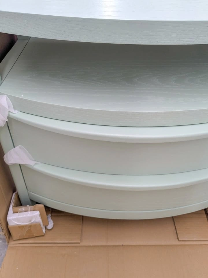 Brand New Modern Curved Sage Green Nightstand – New in Box - photo 5