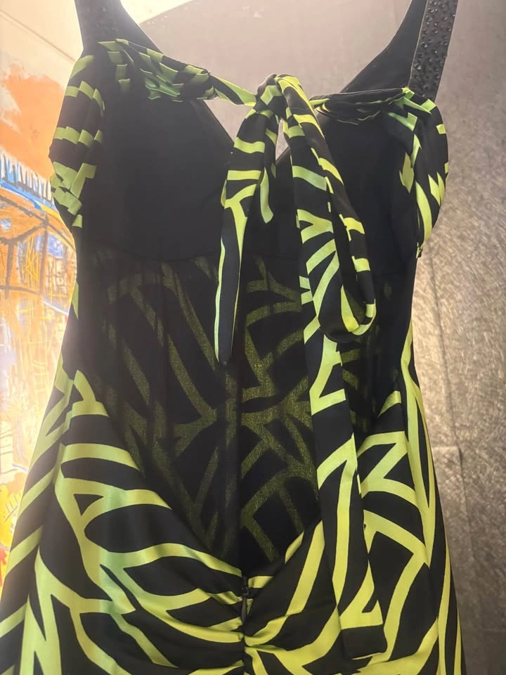 Vintage Le Château Black & Lime Green Maxi Dress – Y2K - photo 2
