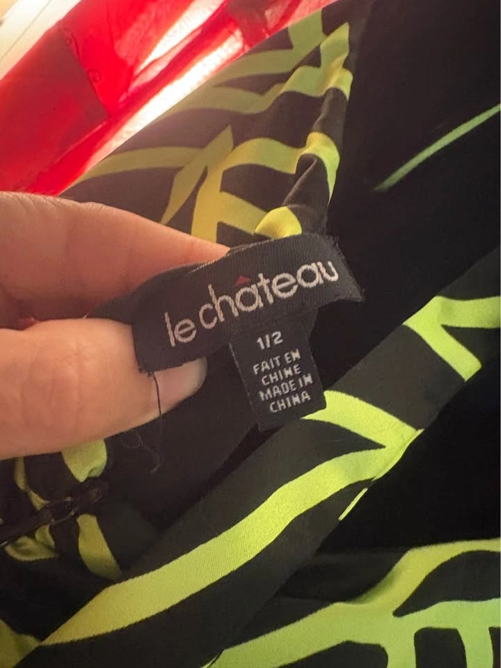 Vintage Le Château Black & Lime Green Maxi Dress – Y2K - photo 3