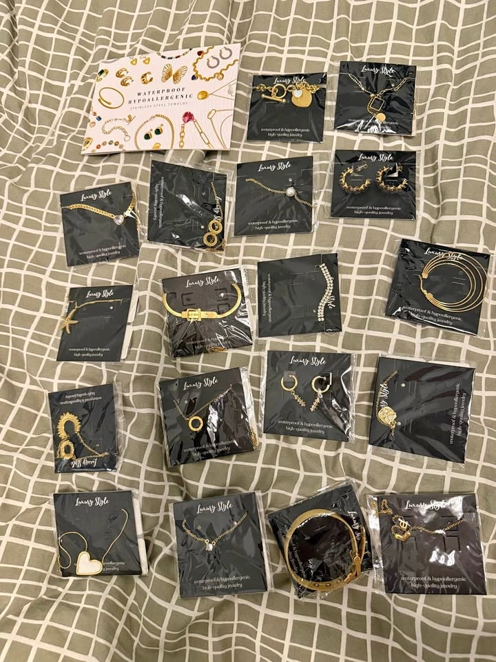 Luxury Style Stainless Steel Jewelry Collection 18 count