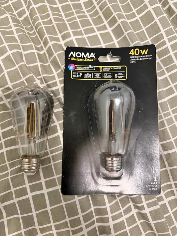 NOMA Designer Series ST19 E26 Smoke Style LED Light Bulbs 2 coun