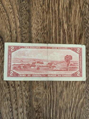 Canada 1954 $2 Two Dollar note bill - photo 2