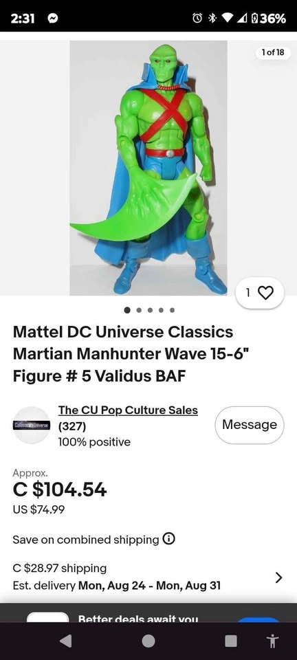 Mattel 2010 DC Universe Martian Manhunter Action Figure - photo 5