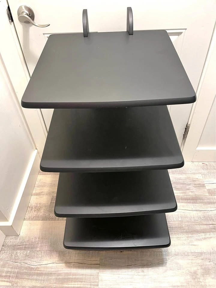 Black 4-Tier Media Component Rack