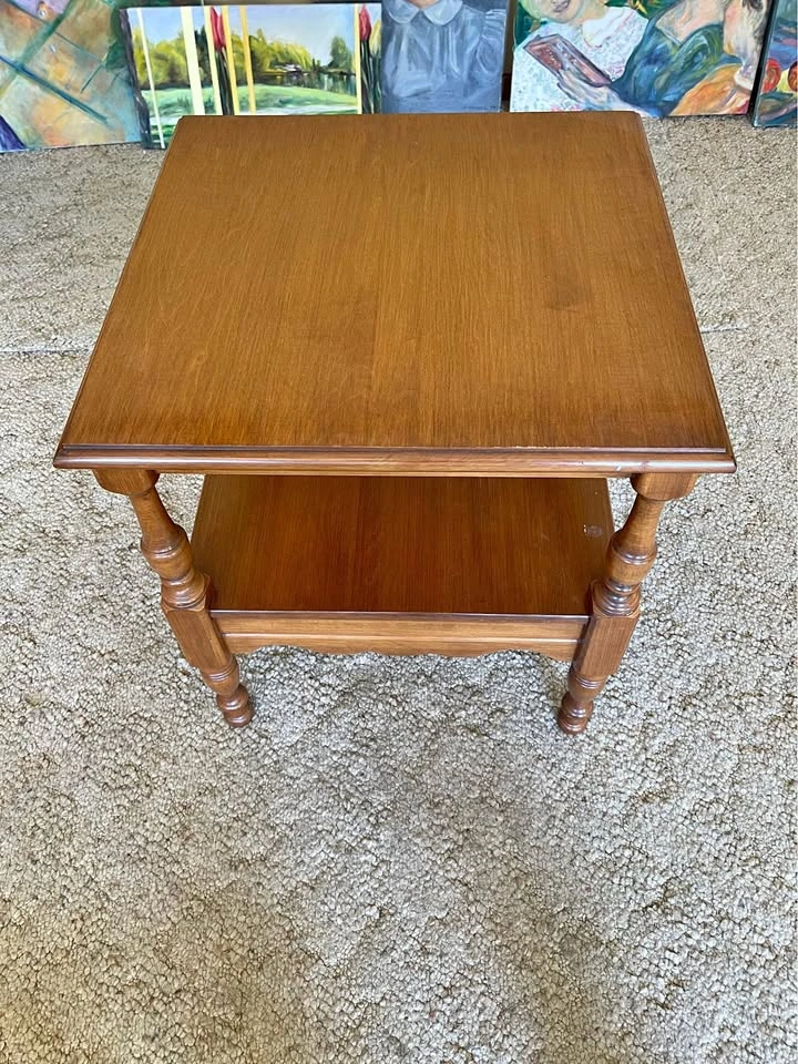 Solid Maple End Table Two Tier