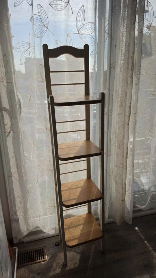 4-Tier Wood and White Narrow Shelving Unit - photo 3