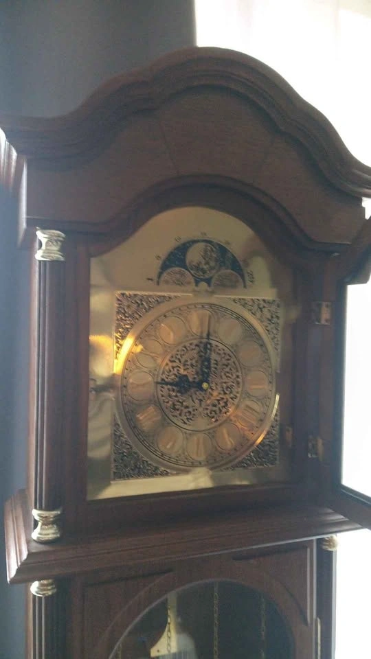 Traditional Wooden Grandfather Clock with Moon Phase Dial - photo 2