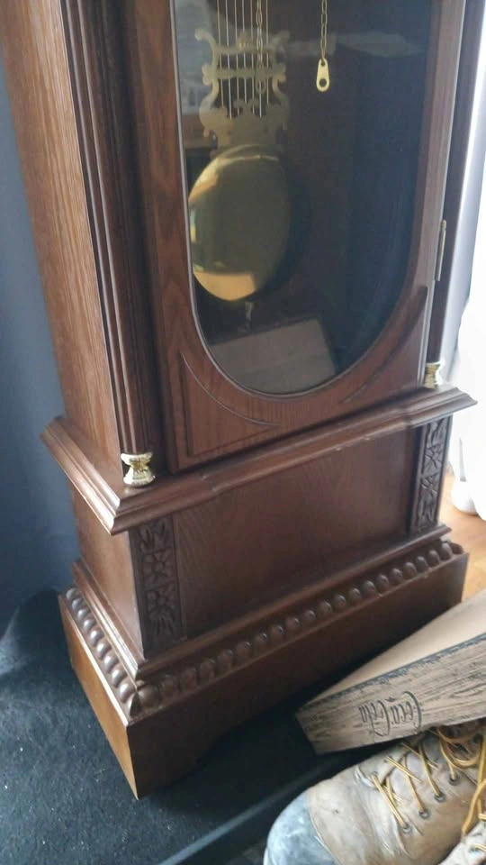 Traditional Wooden Grandfather Clock with Moon Phase Dial - photo 4