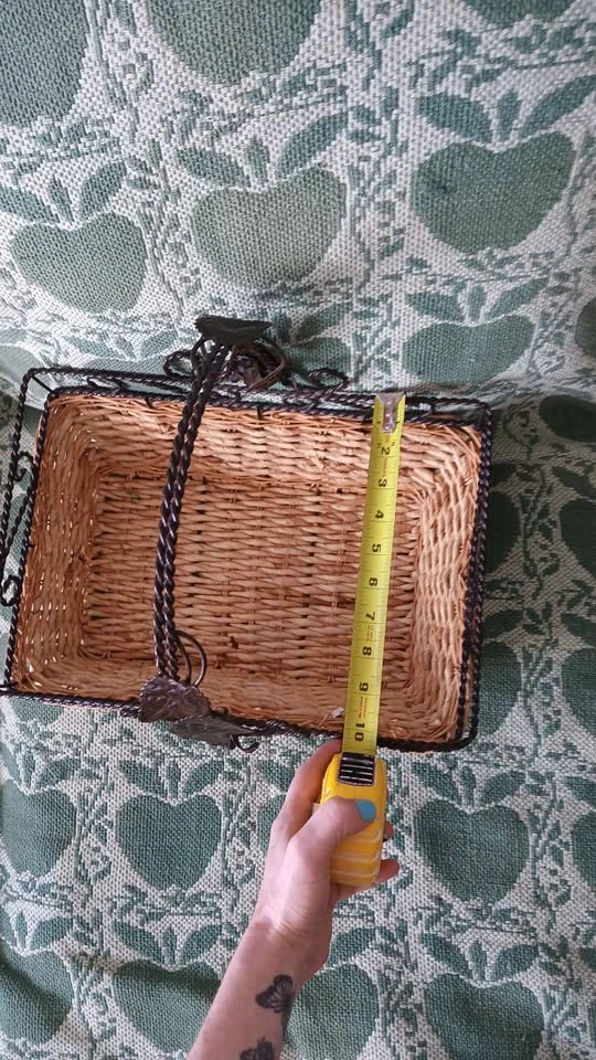 Woven Wicker and Metal Decorative Basket - photo 4