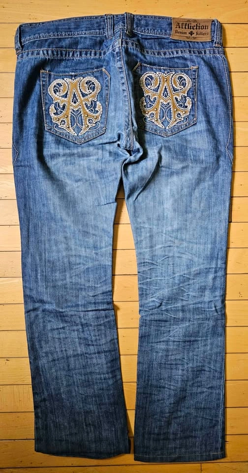 Vintage Affliction Denim Killers Men’s Embroidered Jeans 32x32 - photo 2