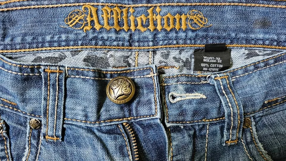 Vintage Affliction Denim Killers Men’s Embroidered Jeans 32x32 - photo 3