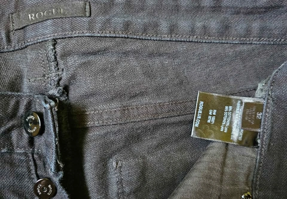 ROGUE Men’s Black Biker Moto Jeans Size 32 - Made in USA - photo 3
