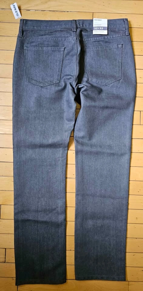 NWT Old Navy Men's Slim Straight Denim Jeans Dark Grey 32x32 - photo 2