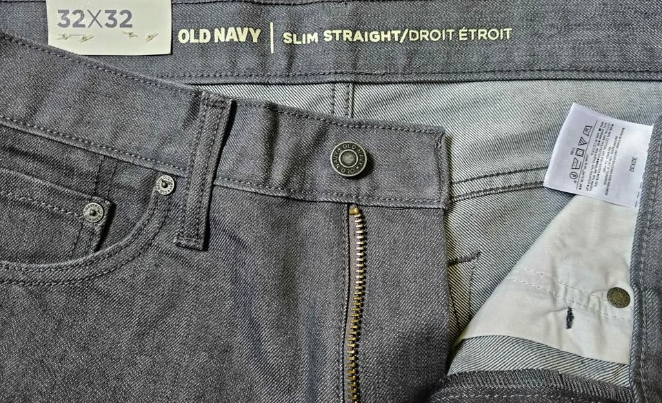 NWT Old Navy Men's Slim Straight Denim Jeans Dark Grey 32x32 - photo 3