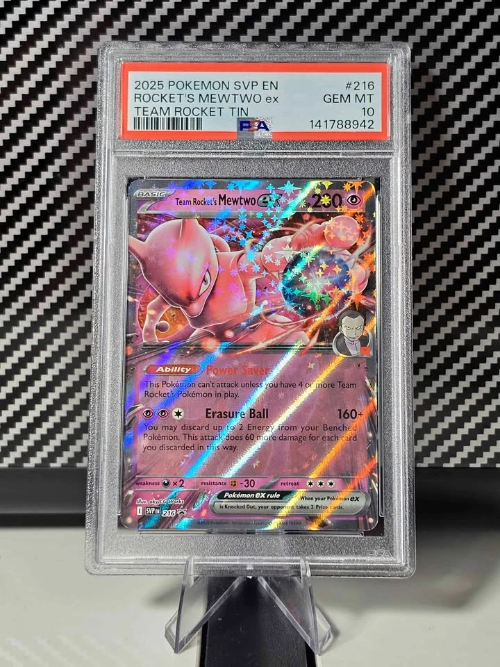 PSA 10 Rocket's Mewtwo ex Team Rocket Tin #216