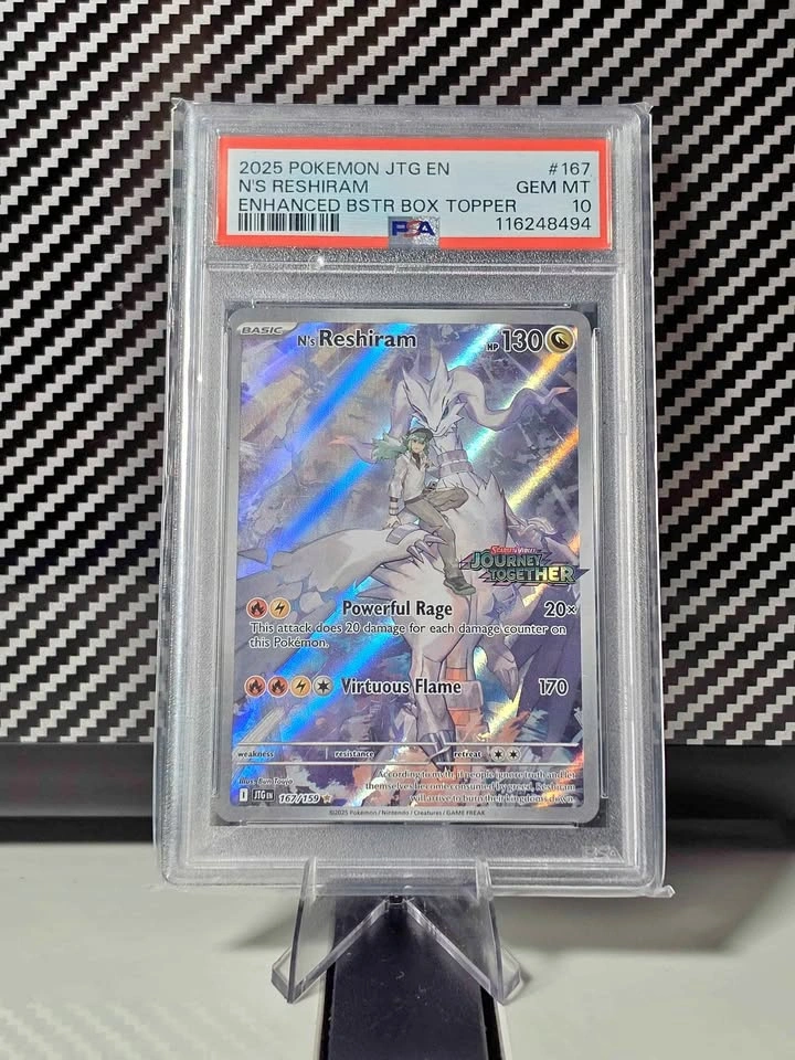 Pokemon N's Reshiram Journey Together PSA 10 Stamped Promo