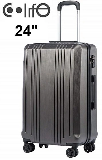 COOLIFE LUGGAGE EXPANDABLE SUITCASE - 20" - SILVER/GREY - photo 2