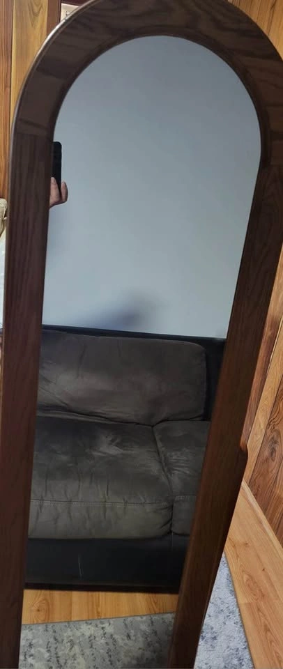 Solid Oak Cheval Floor Mirror - photo 4