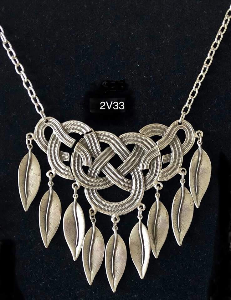 Necklace-Pewter, Silver Plated
