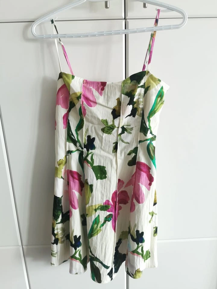 Dynamite Ivory Floral Front Seam Mini Dress - photo 2