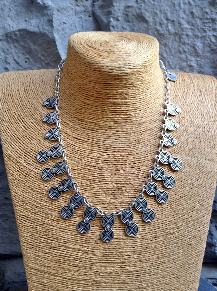 Necklace-Pewter, Silver Plated