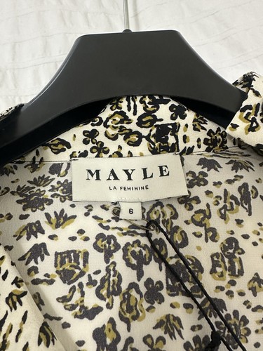 Mayle Women’s Floral Blouse Beige/Black/Olive Size 6 - photo 3