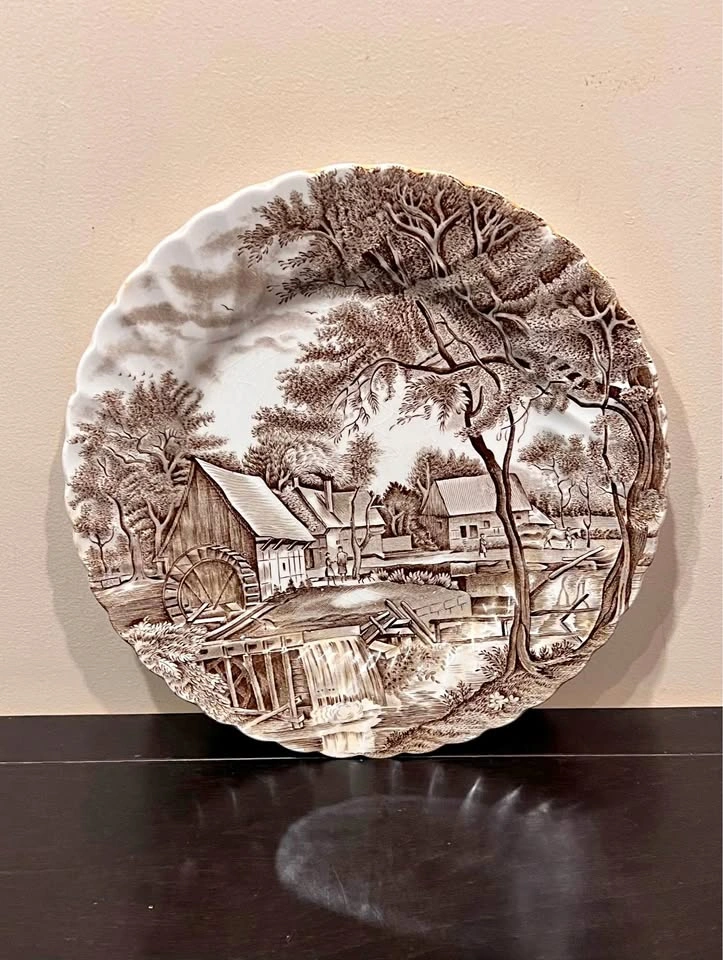 Johnson Brothers Watermill Brown & White Ironstone 10” Plate