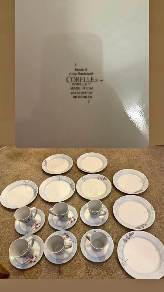 Vintage 20 Piece Corelle Impressions Summer Meadow Set