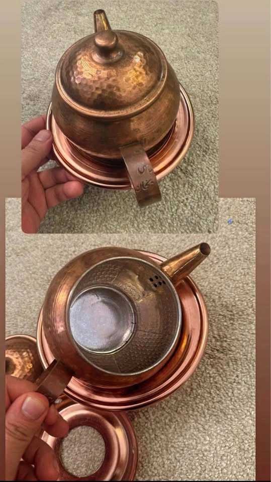 Handcrafted Pure Copper Antique Cooking Pot with Lid - photo 3